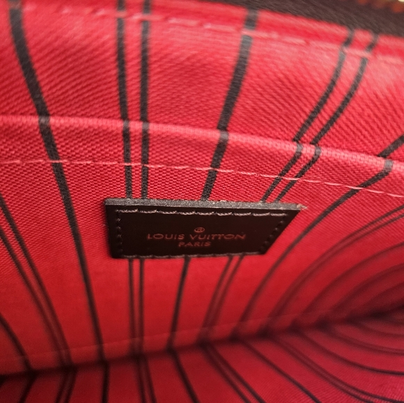 *SOLD* Damier Ebene Louis Vuitton Neverfull MM pochette wristlet clutch - Picture 7 of 10